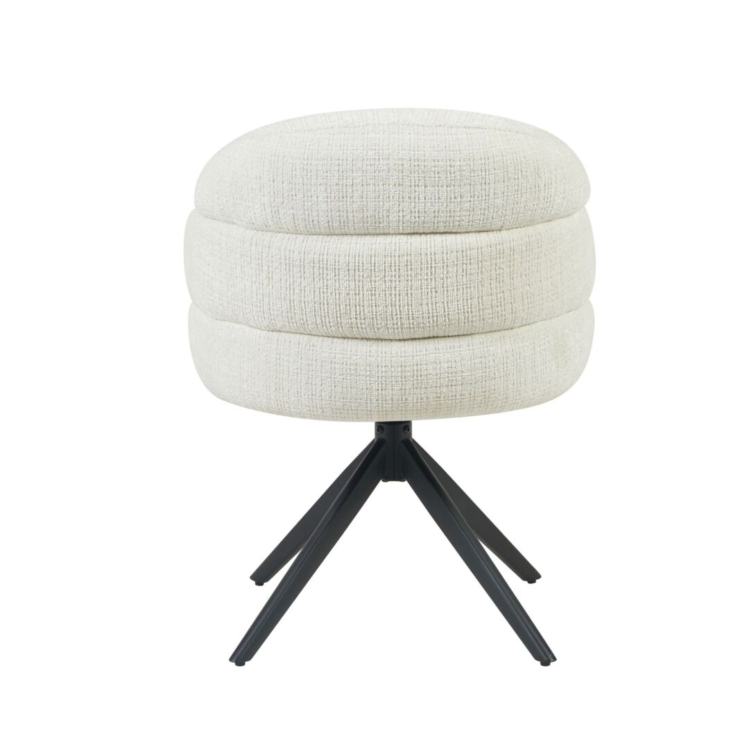Eetkamerstoel Aliro offwhite auto-return met armleuning metalen frame - Afbeelding 7