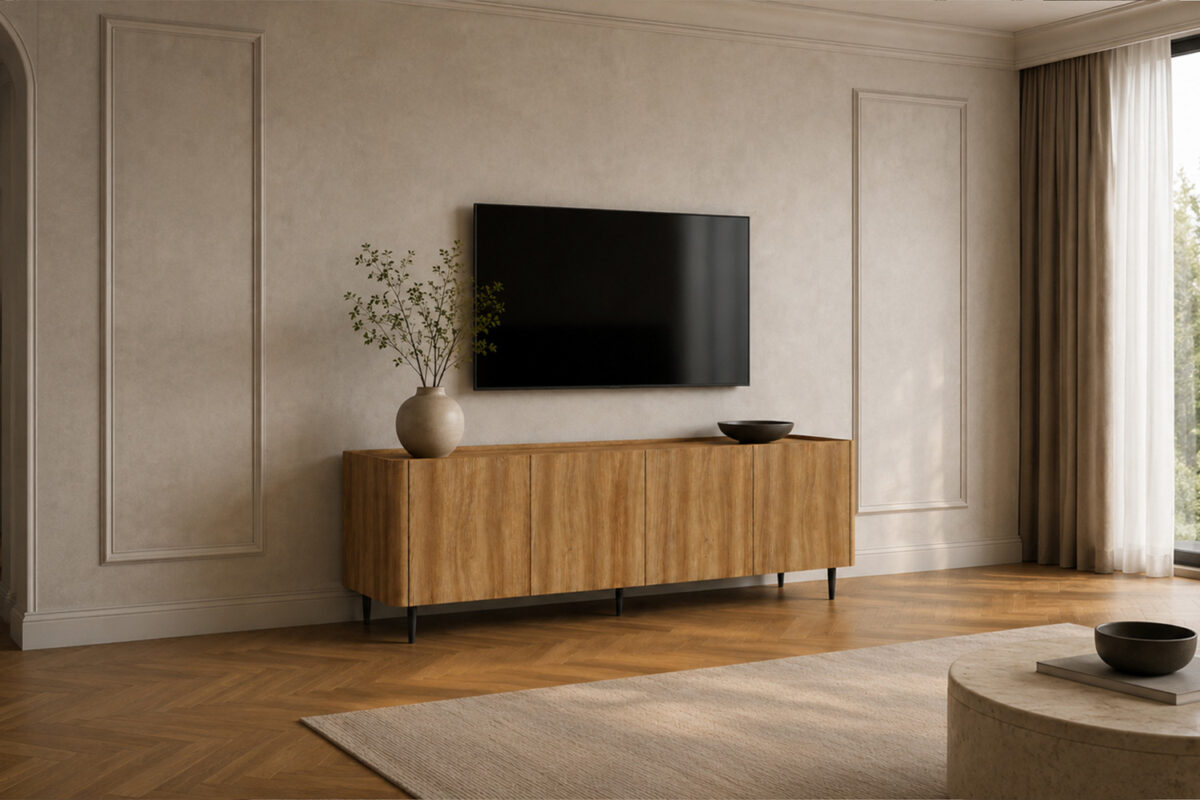 Tv-meubel Sapporo 170 cm eiken naturel Japandi – foto 2