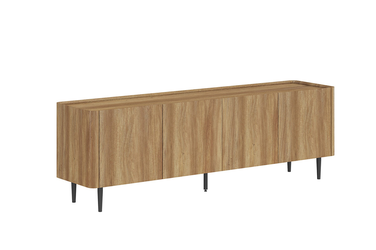Tv-meubel Sapporo 170 cm eiken naturel Japandi – foto 3