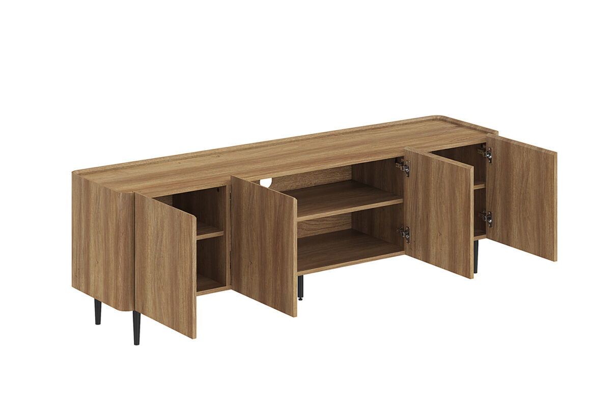 Tv-meubel Sapporo 170 cm eiken naturel Japandi – foto 6