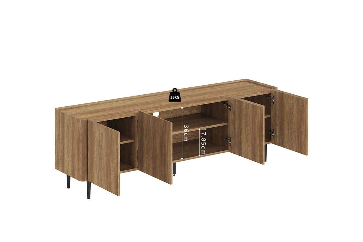 Tv-meubel Sapporo 170 cm eiken naturel Japandi – foto 9