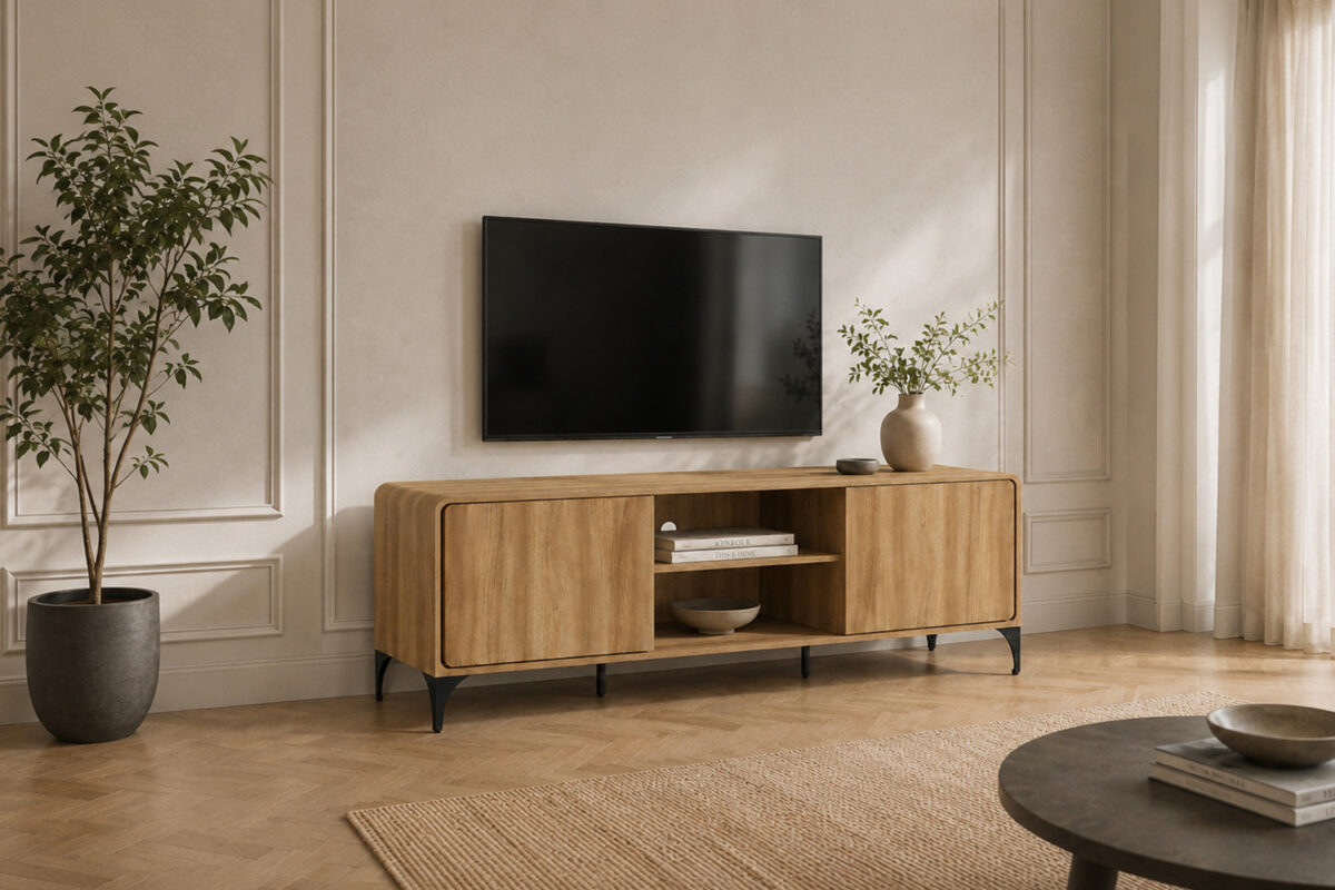 Tv-meubel Urbino 170 cm eiken naturel Japandi – foto 2