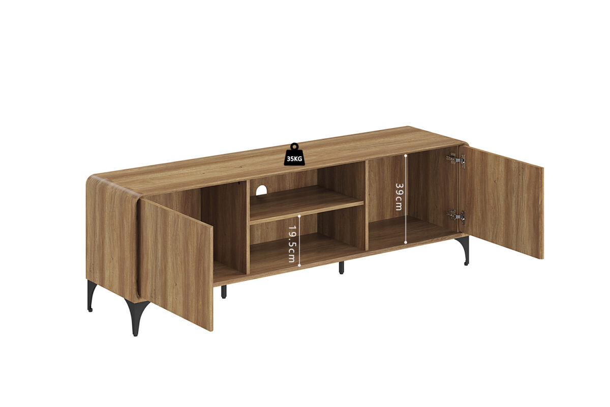 Tv-meubel Urbino 170 cm eiken naturel Japandi – foto 9