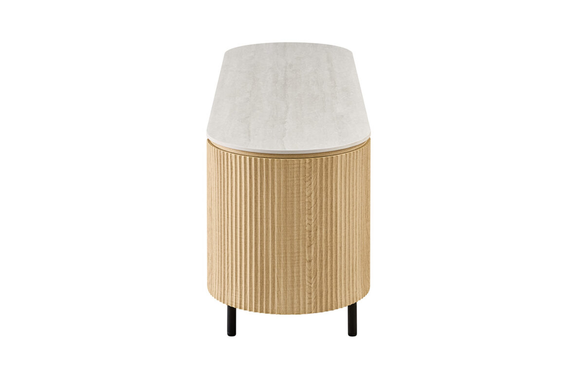 Tv-meubel Ravenna 160 cm naturel eiken grijs Japandi – foto 5