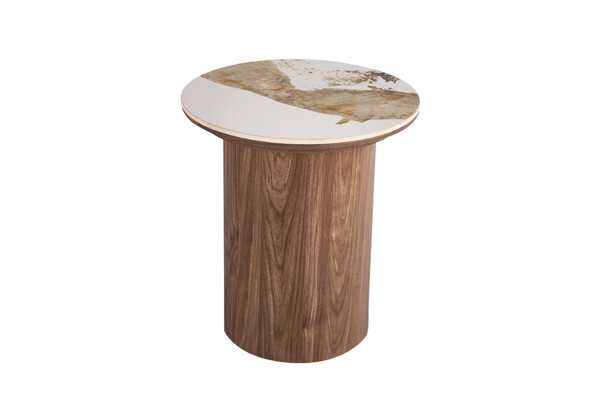 Bijzettafel Marbella Rond 45 cm marmerlook wit Hotel chique – foto 4