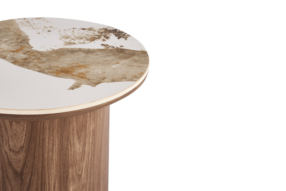 Bijzettafel Marbella Rond 45 cm marmerlook wit Hotel chique – foto 6