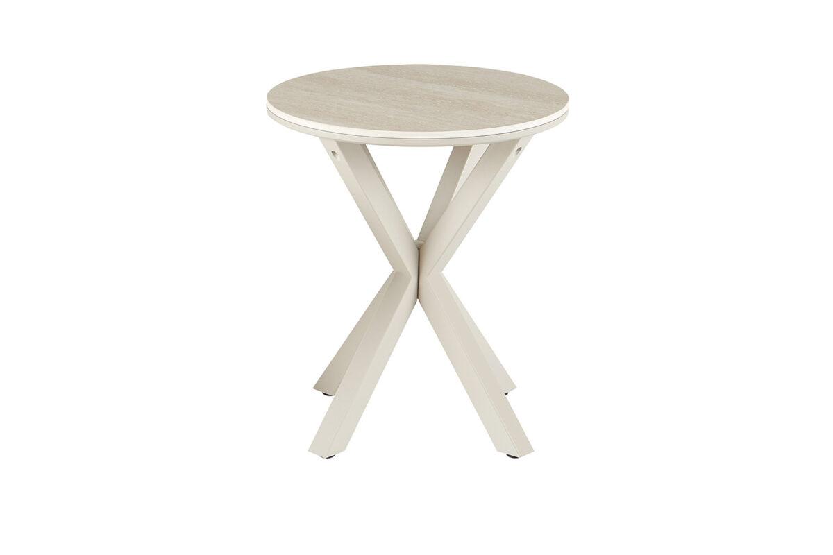 Bijzettafel Helsinki Rond 50 cm steen barok beige Scandinavisch – foto 4