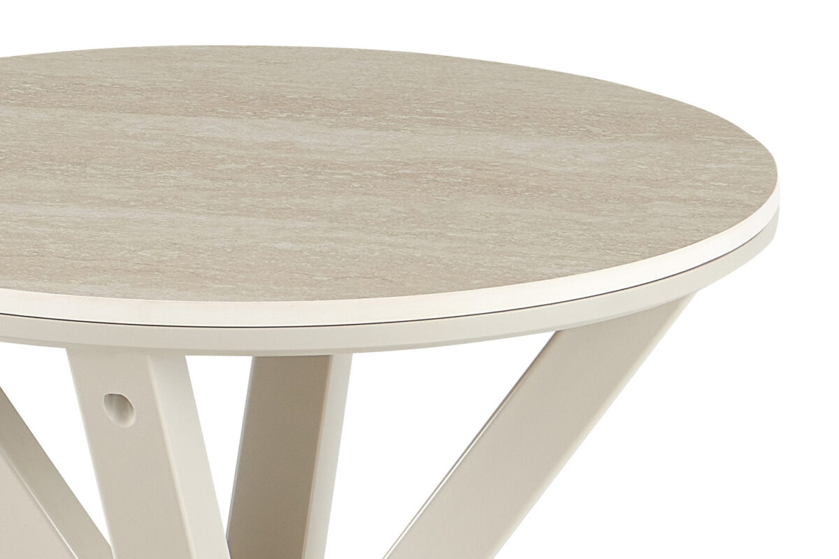 Bijzettafel Helsinki Rond 50 cm steen barok beige Scandinavisch – foto 6