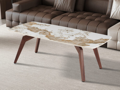 Salontafel Como 120x60 cm marmerlook walnoot Hotel chique