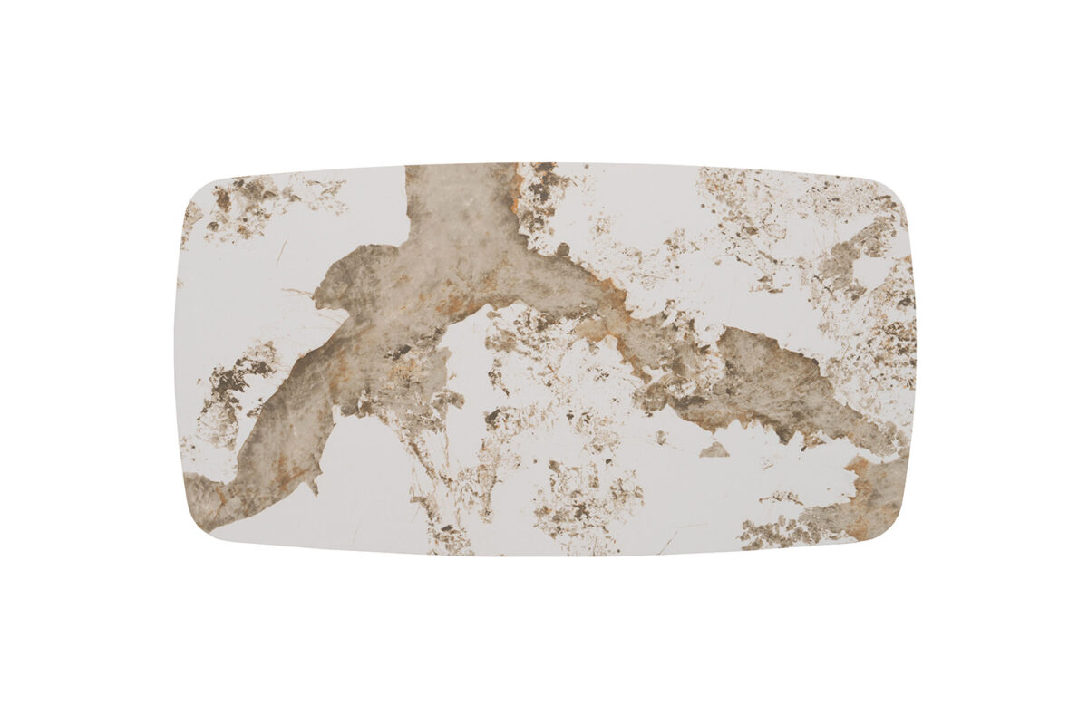 Salontafel Firenze Deens ovaal 130 cm marmerlook wit Industrieel – foto 5