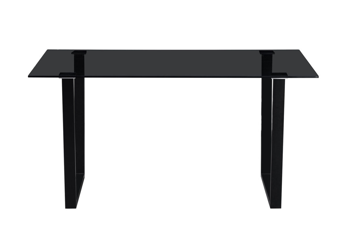 Eettafel Brussel 150x90 cm zwart glas Industrieel – foto 4