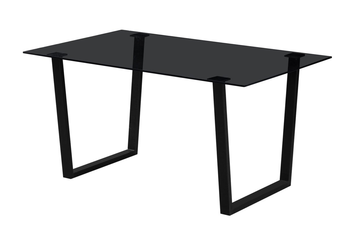 Eettafel Brussel 150x90 cm zwart glas Industrieel – foto 5