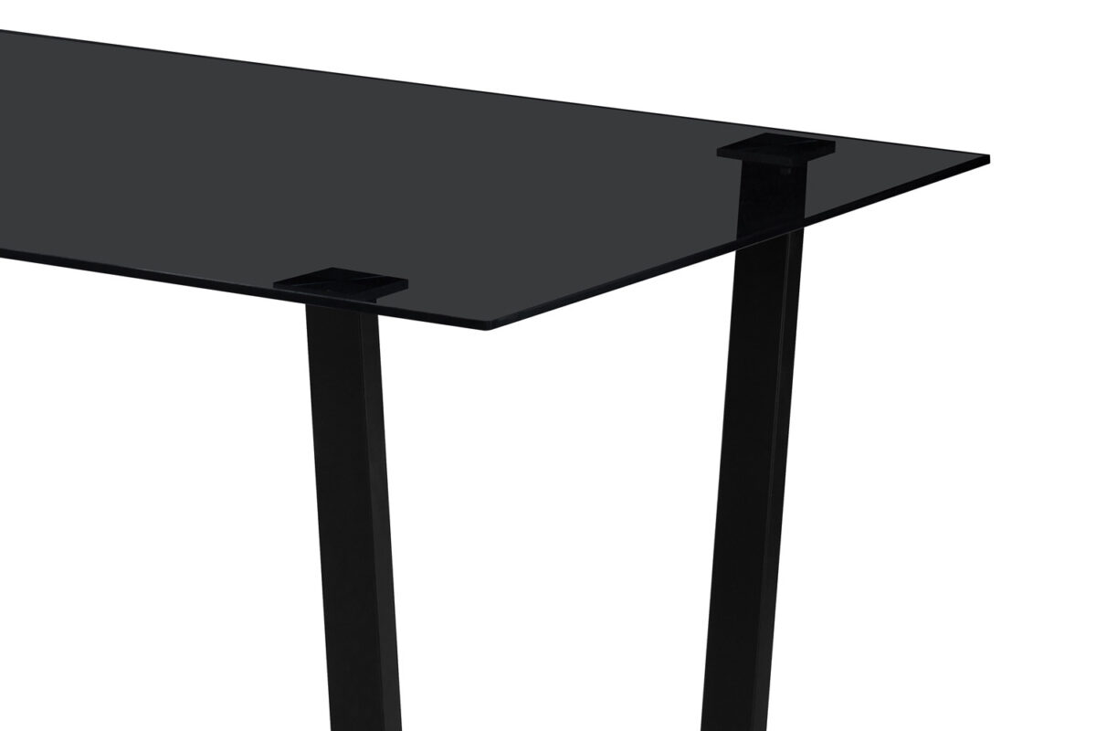 Eettafel Brussel 150x90 cm zwart glas Industrieel – foto 6