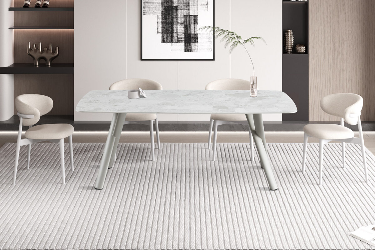 Eettafel Ferrara 200x100 cm steen beige Scandinavisch