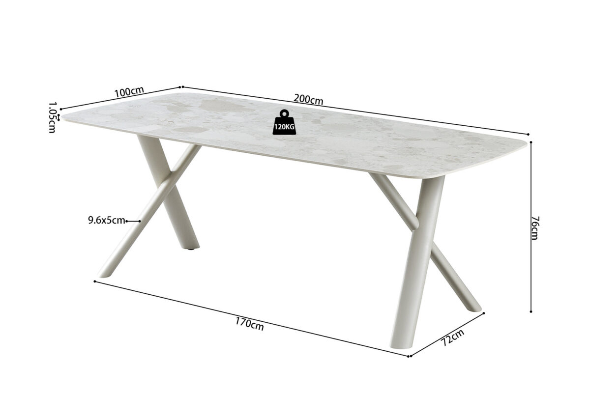 Eettafel Ferrara 200x100 cm steen beige Scandinavisch – foto 9