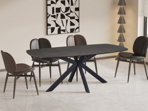 Eettafel Marrakech Deens ovaal 200 cm donkerbruin Industrieel