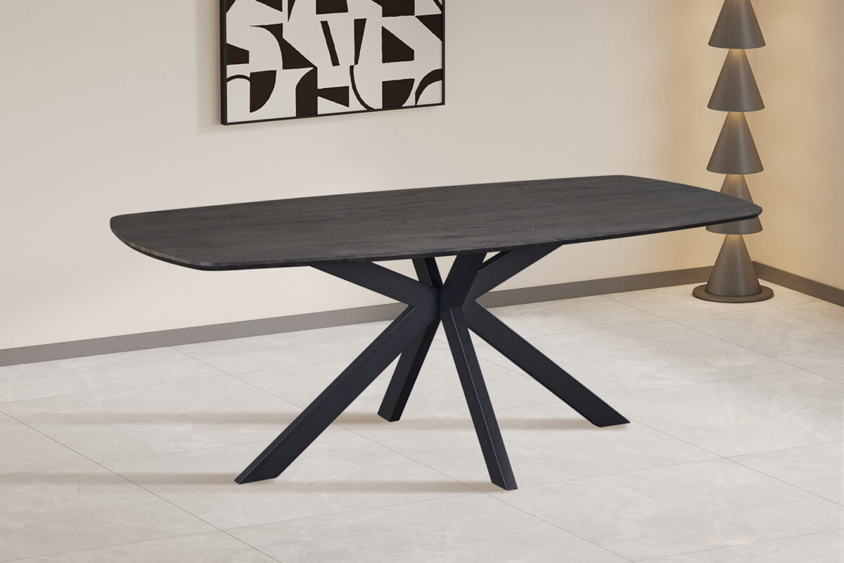Eettafel Marrakech Deens ovaal 200 cm donkerbruin Industrieel – foto 3
