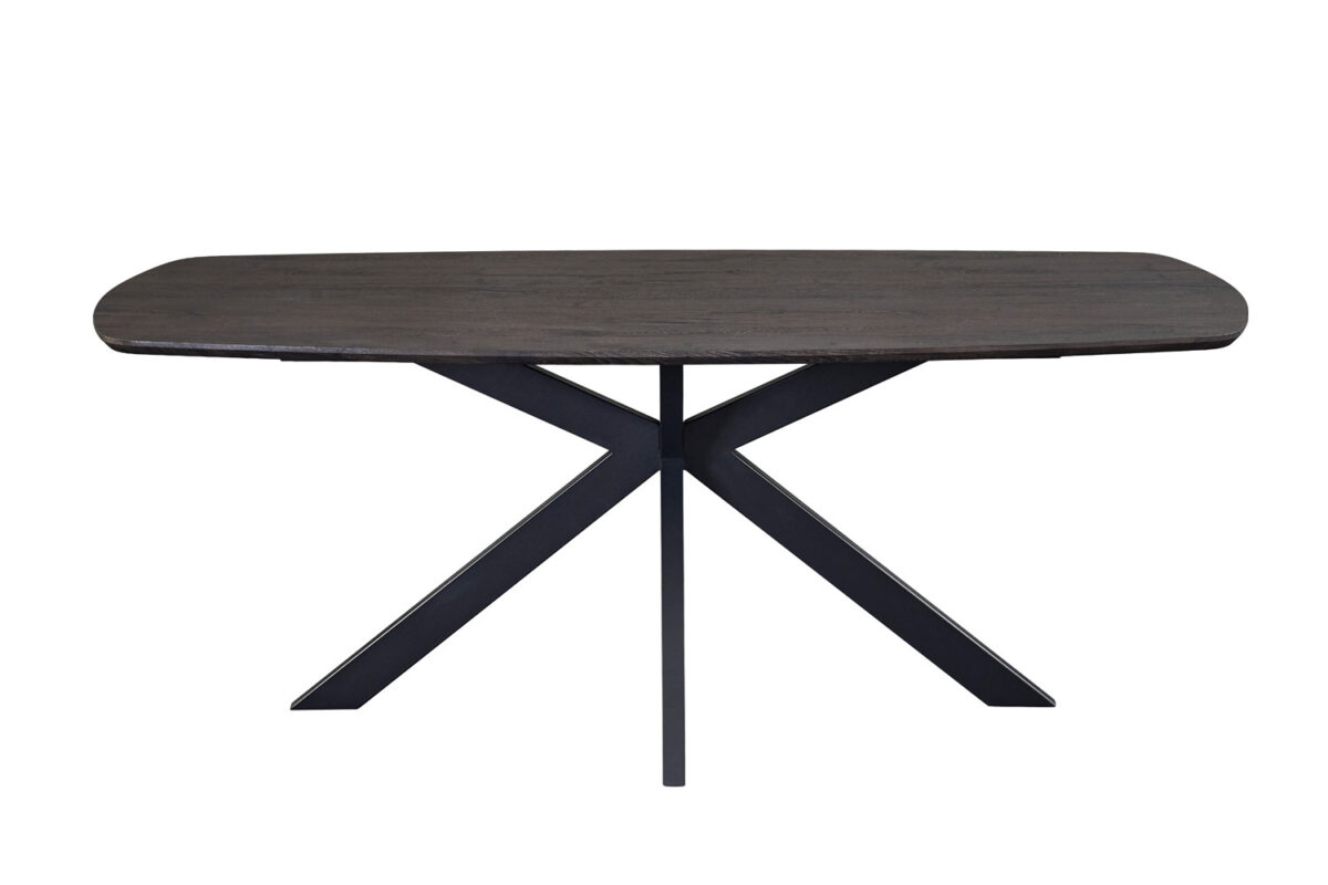 Eettafel Marrakech Deens ovaal 200 cm donkerbruin Industrieel – foto 4