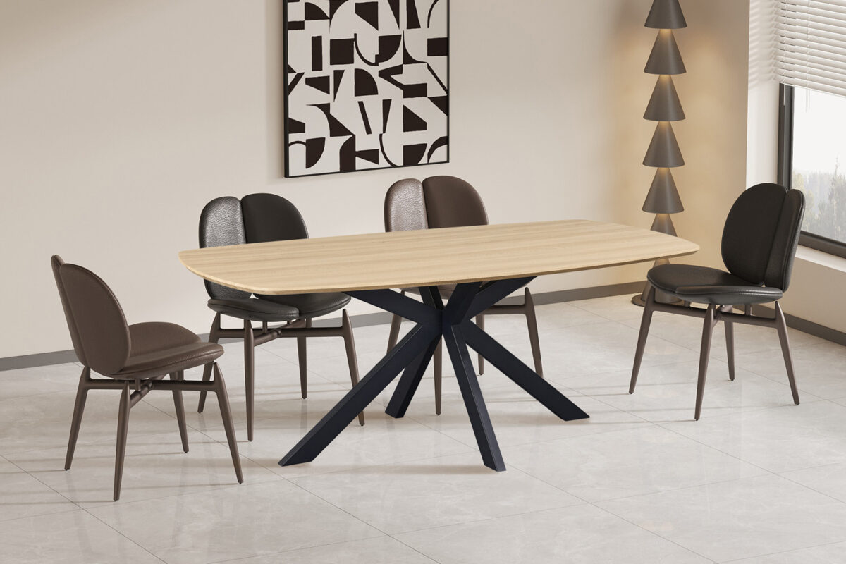 Eettafel Marrakech Deens ovaal 200 cm eiken naturel Industrieel