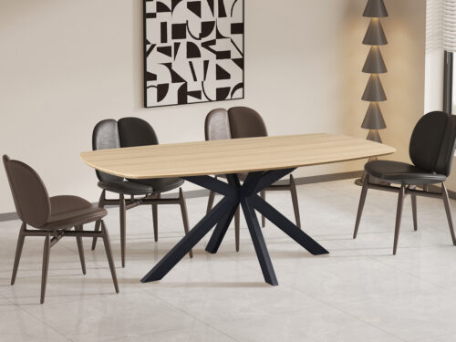 Eettafel Marrakech Deens ovaal 200 cm eiken naturel Industrieel