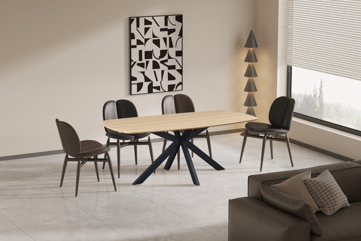 Eettafel Marrakech Deens ovaal 200 cm eiken naturel Industrieel – foto 2