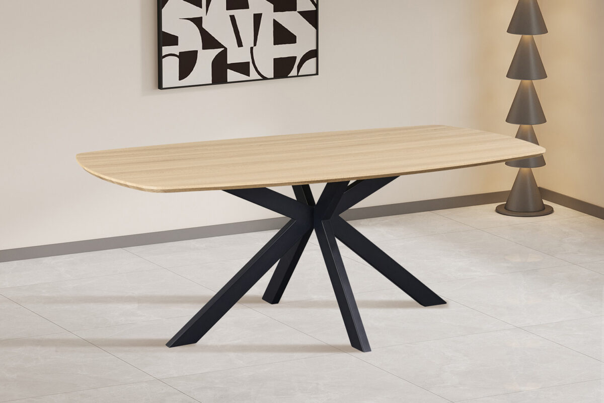 Eettafel Marrakech Deens ovaal 200 cm eiken naturel Industrieel – foto 3
