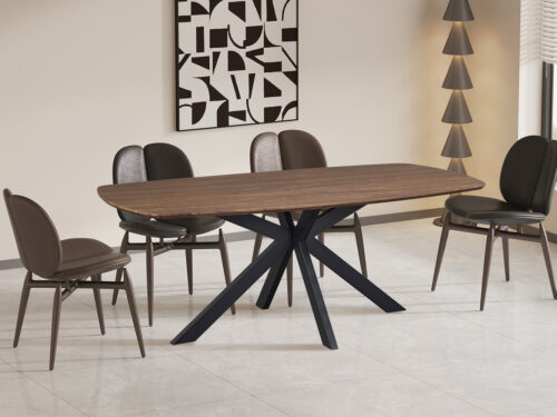 Eettafel Marrakech Deens ovaal 200 cm donker eiken Industrieel