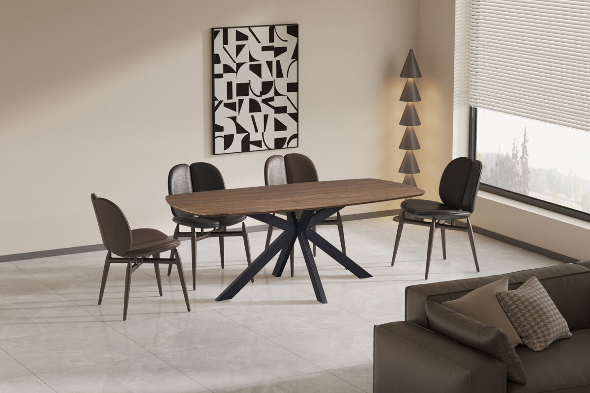 Eettafel Marrakech Deens ovaal 200 cm donker eiken Industrieel – foto 2
