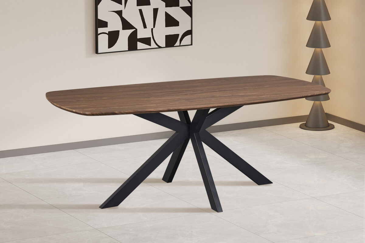 Eettafel Marrakech Deens ovaal 200 cm donker eiken Industrieel – foto 3