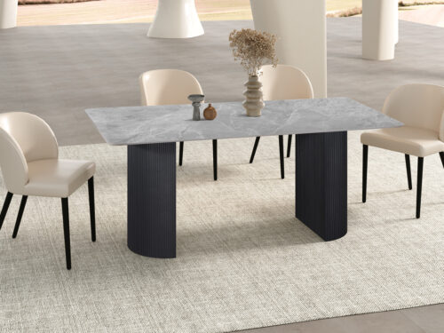 Eettafel Treviso 180x90 cm steen Italiaans grijs Hotel chique