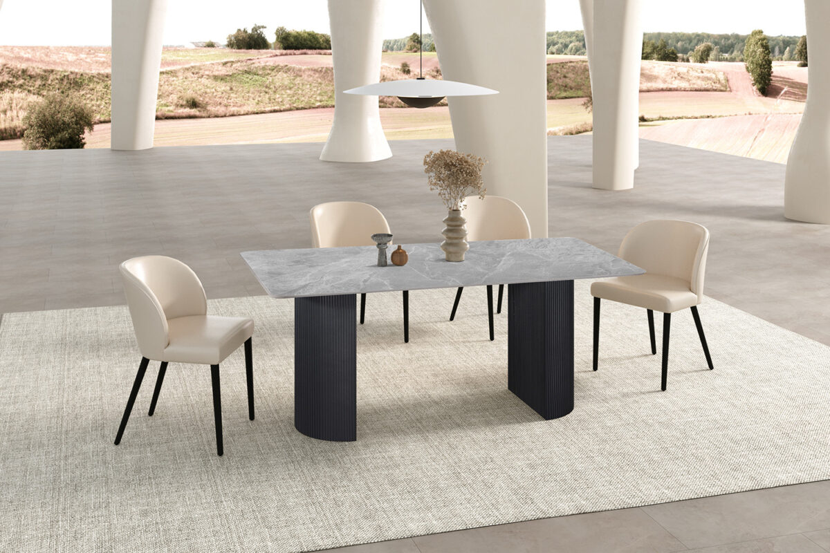 Eettafel Treviso 180x90 cm steen Italiaans grijs Hotel chique – foto 2