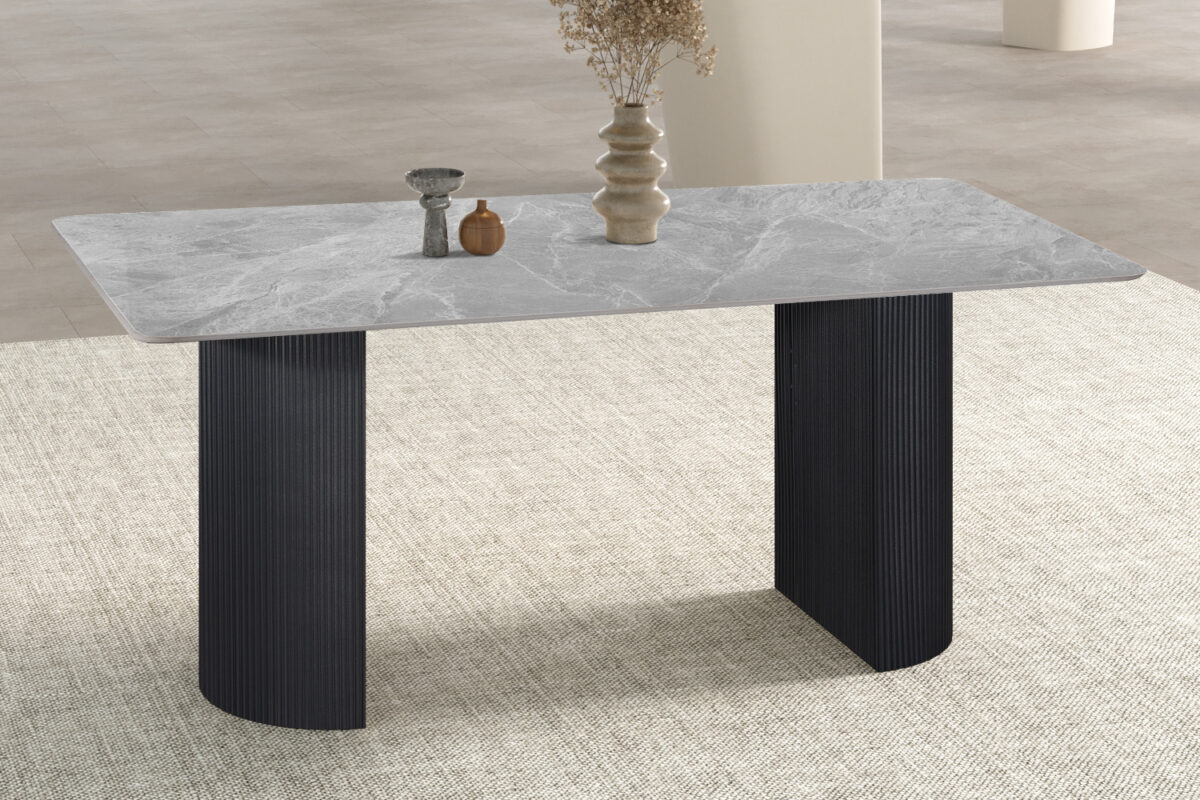 Eettafel Treviso 180x90 cm steen Italiaans grijs Hotel chique – foto 3