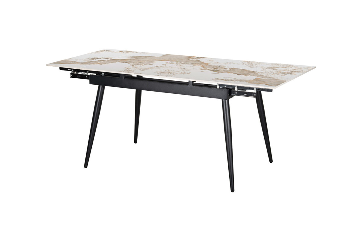 Uitschuifbare eettafel Rhodos 120-180 cm marmerlook wit – foto 4