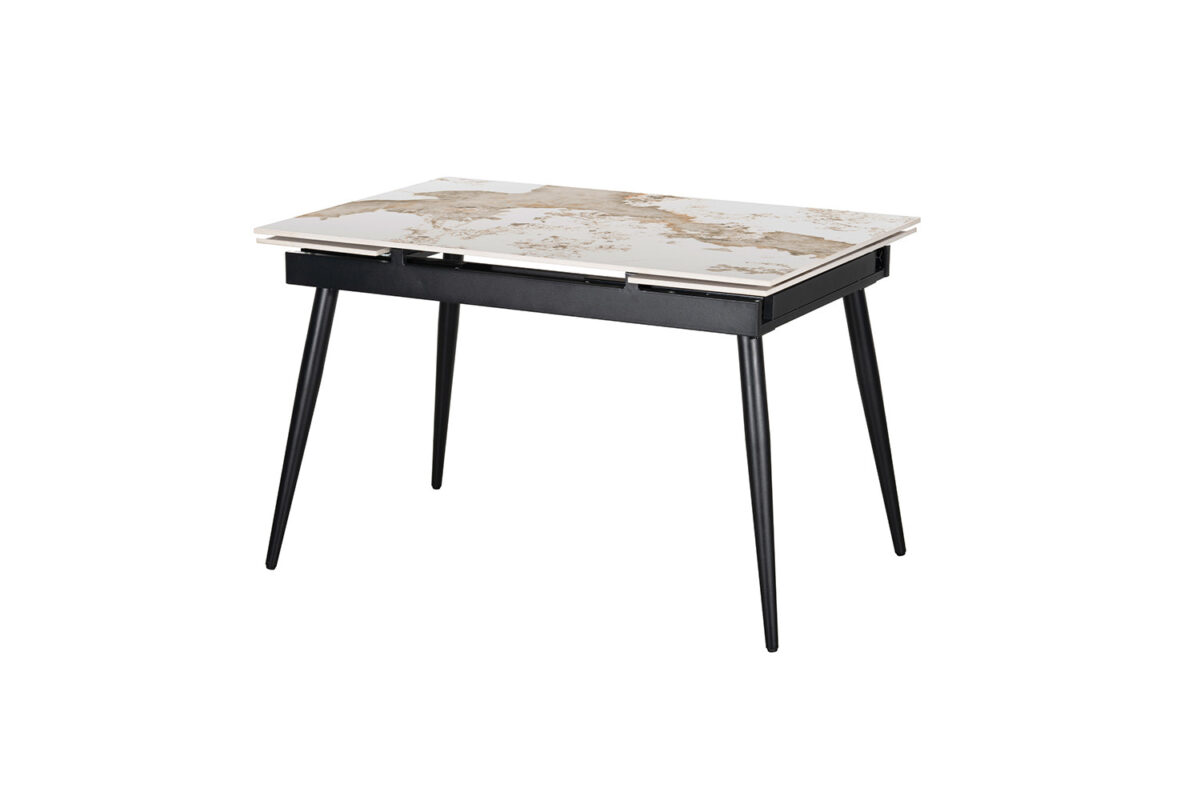 Uitschuifbare eettafel Rhodos 120-180 cm marmerlook wit – foto 5