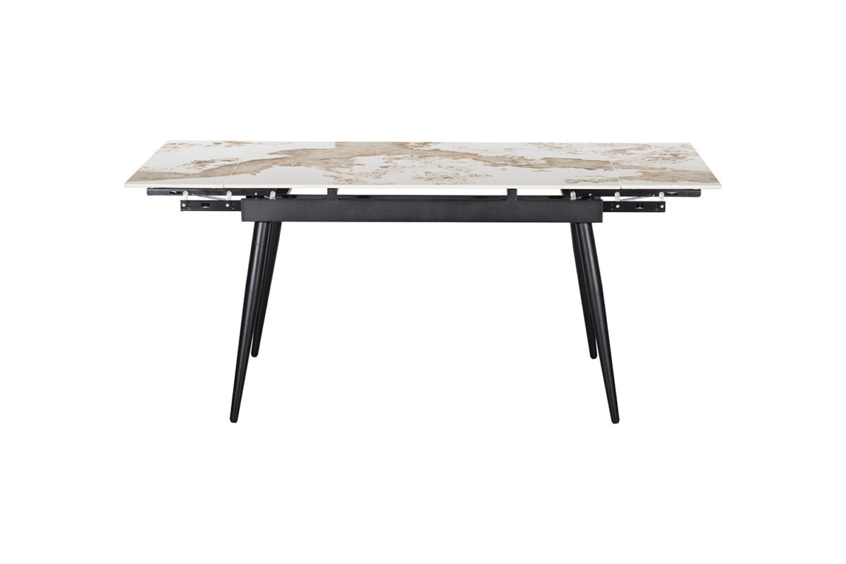 Uitschuifbare eettafel Rhodos 120-180 cm marmerlook wit – foto 6