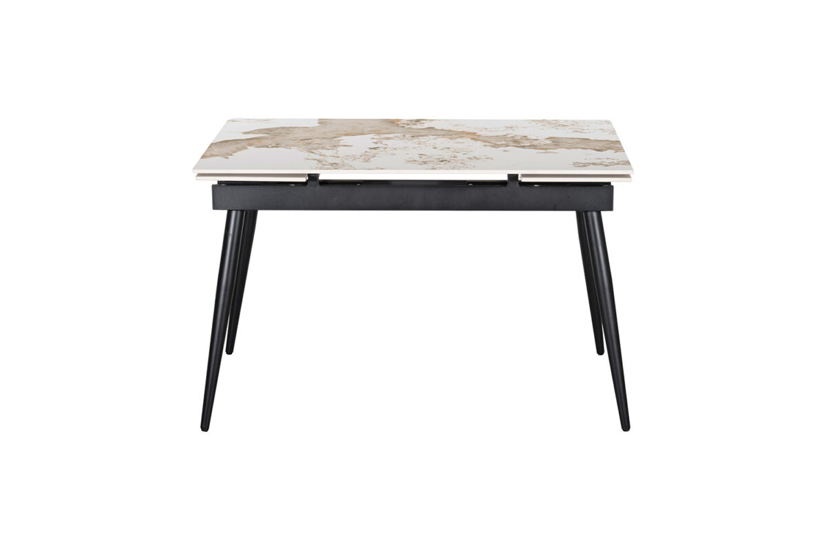 Uitschuifbare eettafel Rhodos 120-180 cm marmerlook wit – foto 7