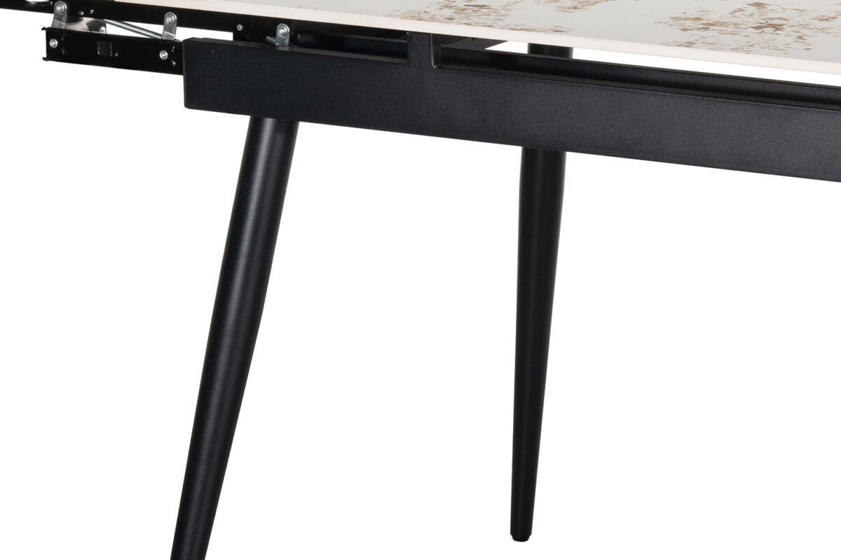 Uitschuifbare eettafel Rhodos 120-180 cm marmerlook wit – foto 10