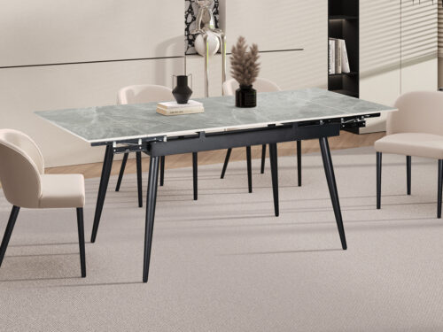 Uitschuifbare eettafel Rhodos 120-180 cm steen Italiaans grijs