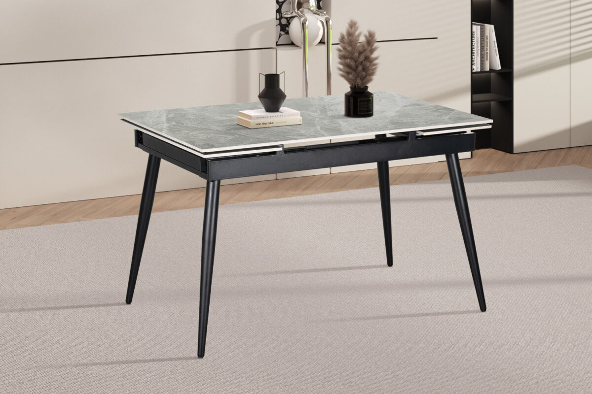 Uitschuifbare eettafel Rhodos 120-180 cm steen Italiaans grijs – foto 3
