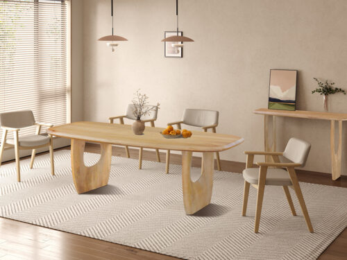 Eettafel Siracusa Deens ovaal 200 cm amandel mangohout Japandi