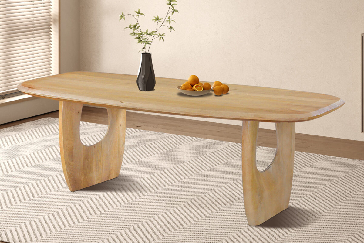 Eettafel Siracusa Deens ovaal 200 cm amandel mangohout Japandi – foto 2