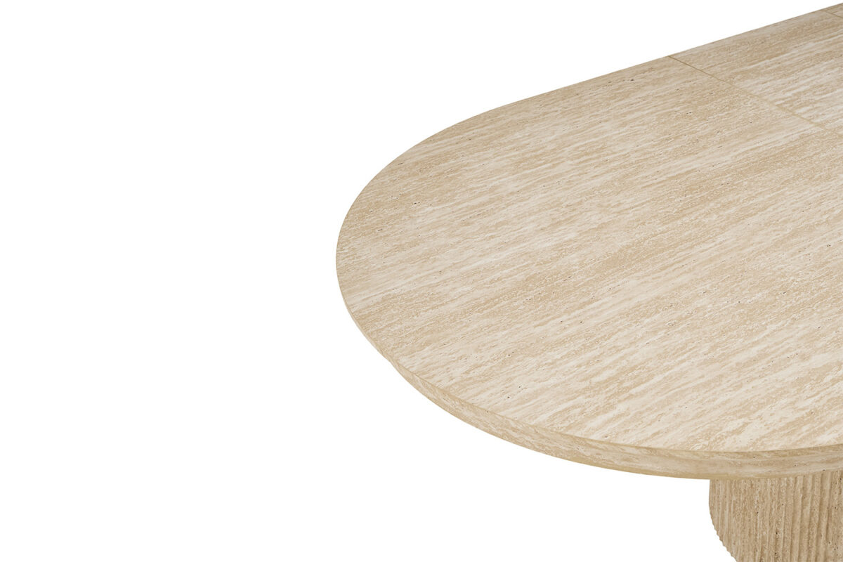 Uitschuifbare eettafel Mykonos Ovaal 180-220 cm travertinlook – foto 11
