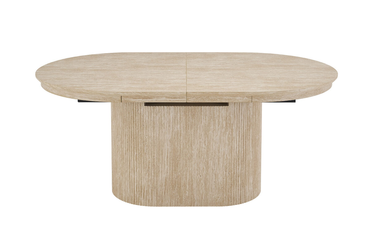 Uitschuifbare eettafel Mykonos Ovaal 180-220 cm travertinlook – foto 6