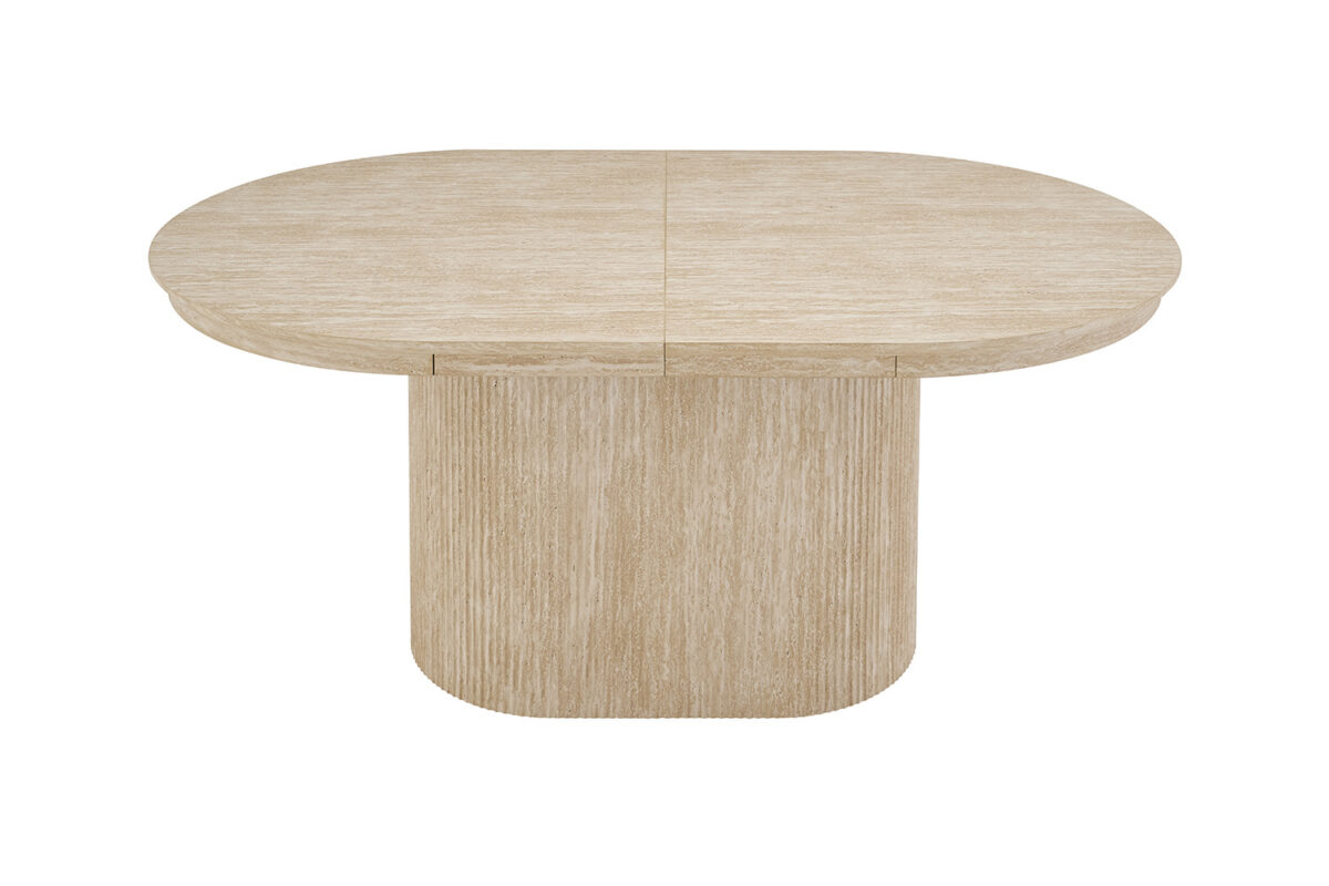 Uitschuifbare eettafel Mykonos Ovaal 180-220 cm travertinlook – foto 7