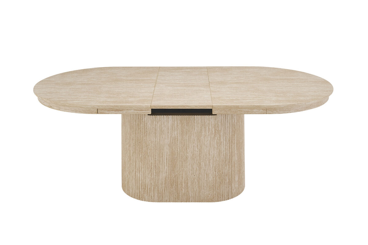Uitschuifbare eettafel Mykonos Ovaal 180-220 cm travertinlook – foto 8