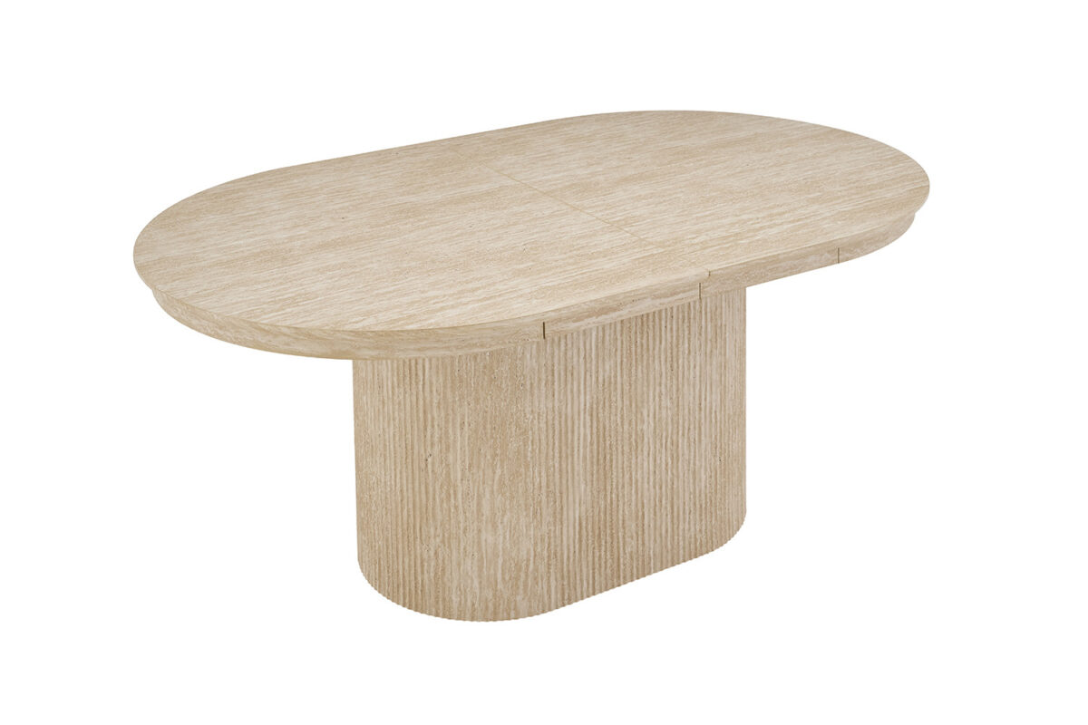Uitschuifbare eettafel Mykonos Ovaal 180-220 cm travertinlook – foto 9