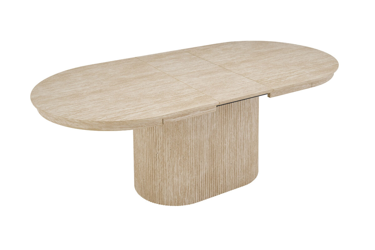Uitschuifbare eettafel Mykonos Ovaal 180-220 cm travertinlook – foto 10