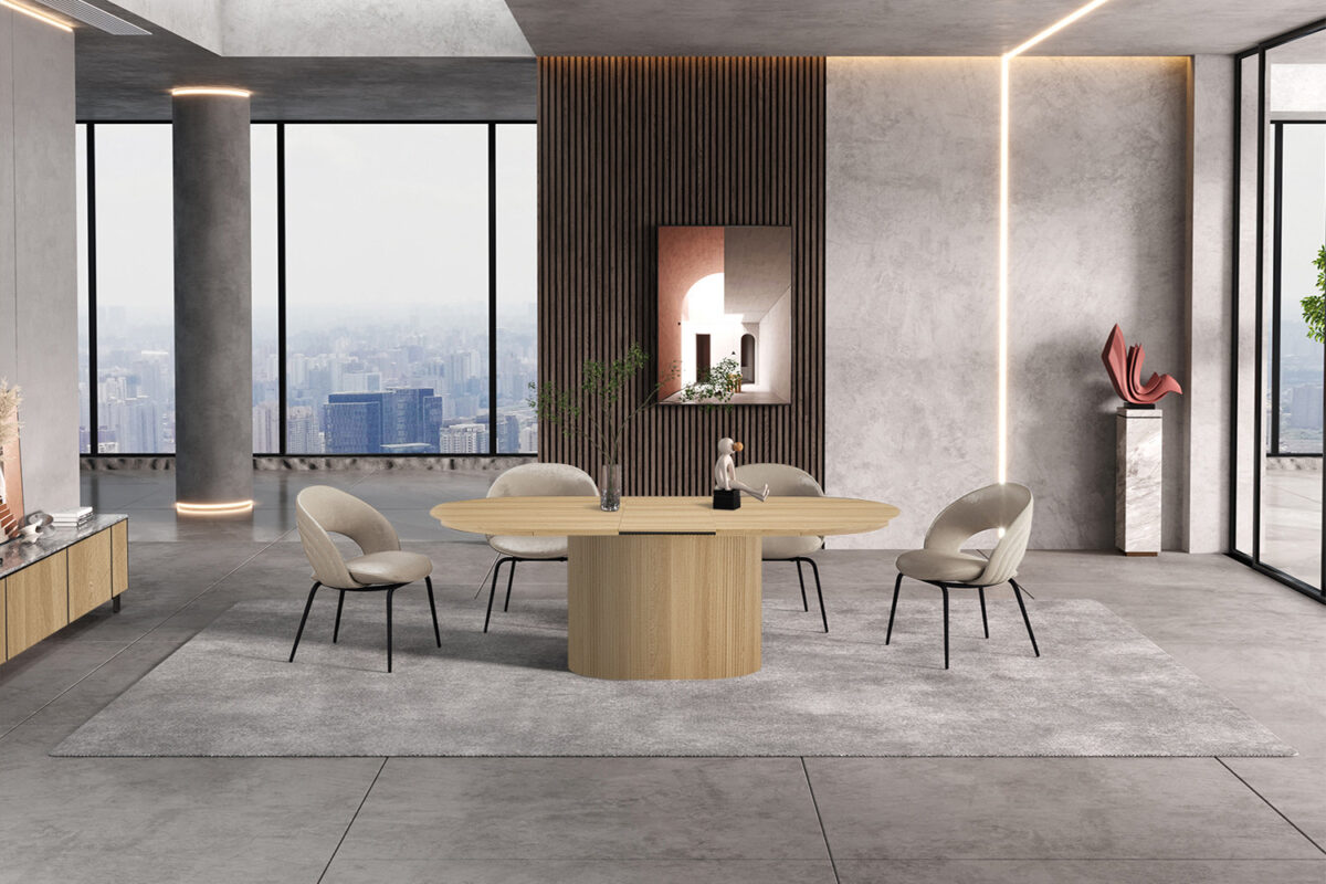 Uitschuifbare eettafel Mykonos Ovaal 180-220 cm eiken naturel – foto 2