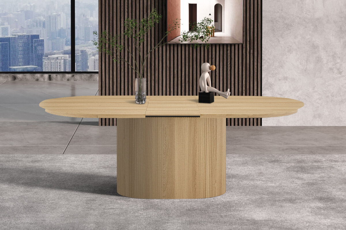 Uitschuifbare eettafel Mykonos Ovaal 180-220 cm eiken naturel – foto 5
