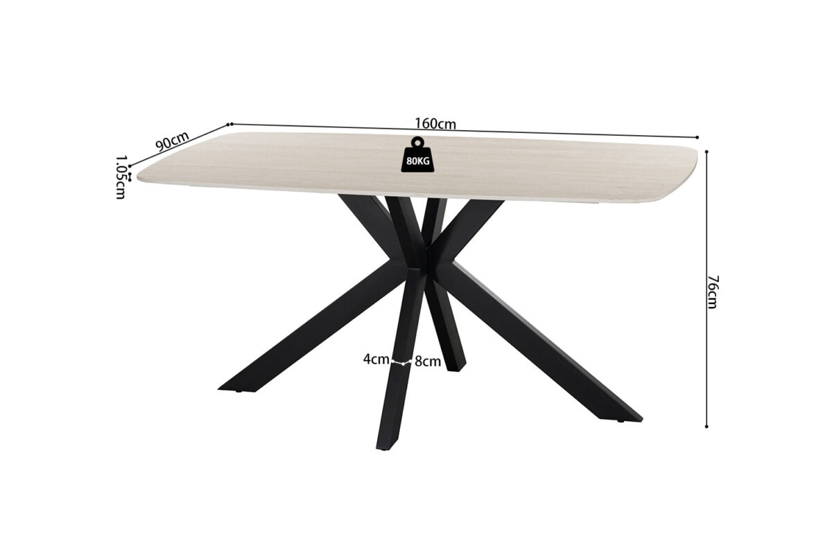 Eettafel Firenze Deens ovaal 160 cm steen barok grijs Industrieel – foto 7
